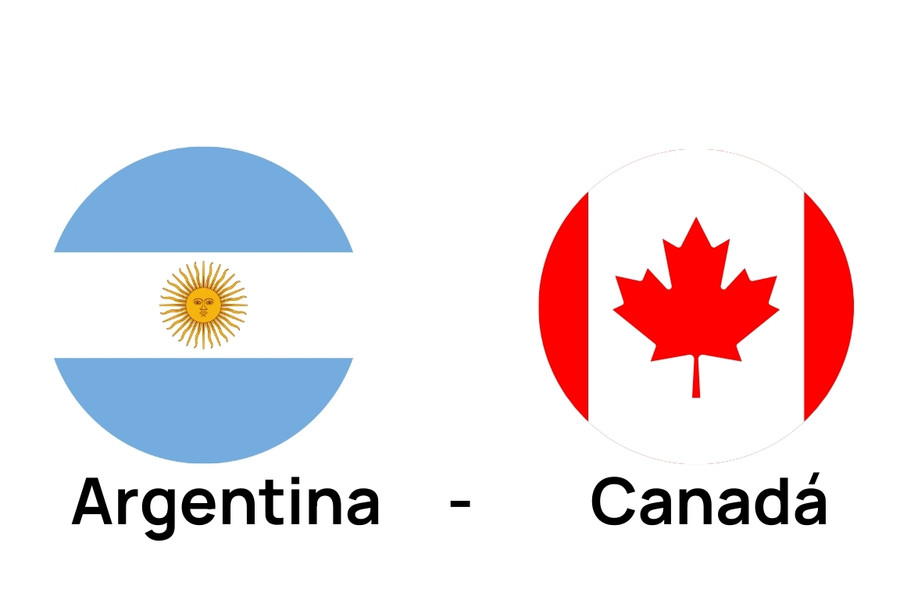 two flags of the country of argentina and canada