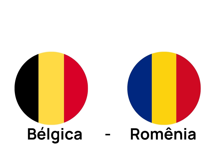 two circles with the colors of the flag of belgium and roma