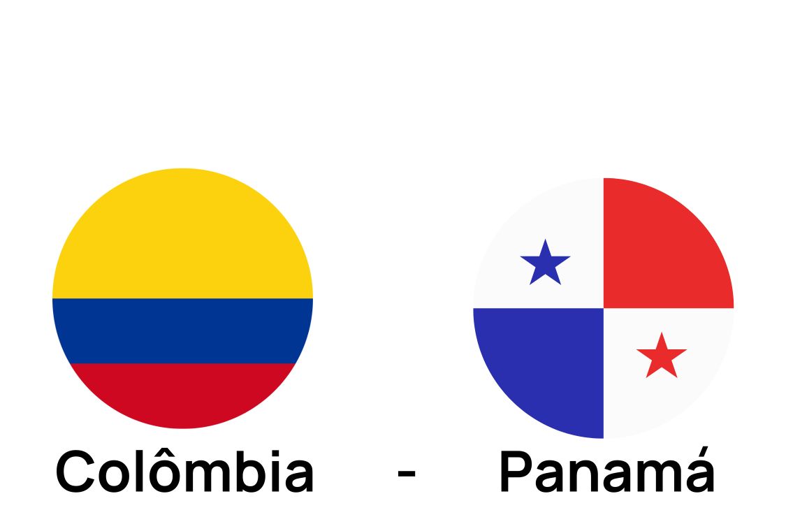 Imagem com as bandeiras de Colômbia e Panamá