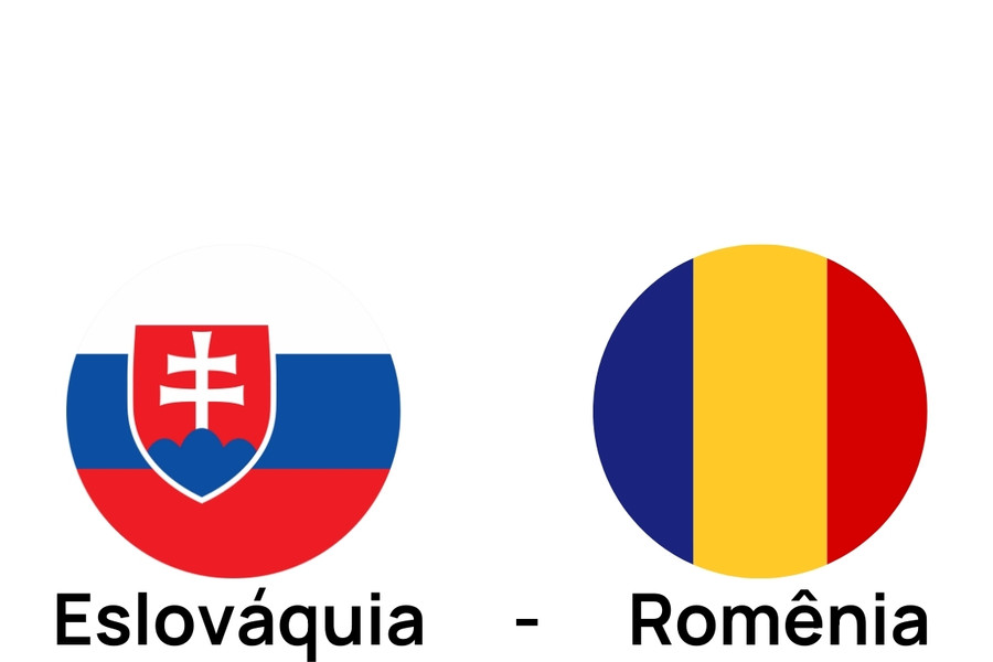 Imagem com as bandeiras da Eslováquia e da Romênia