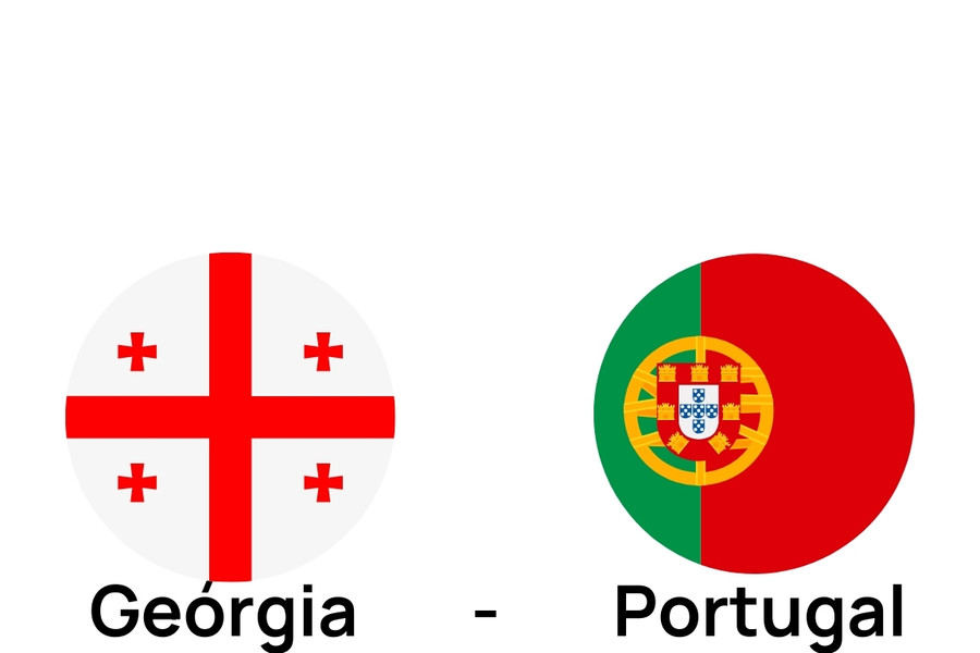 Imagem com as bandeiras da Geórgia e de Portugal