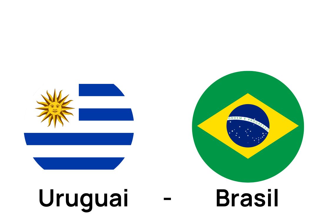 Imagem com as bandeiras de Uruguai x Brasil