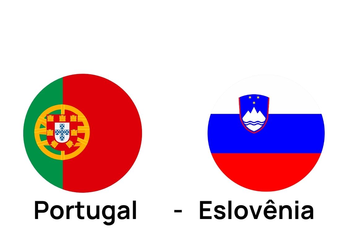 Imagem com as bandeiras de Portugal e Eslovênia