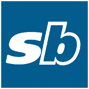 a blue square with the word slb on it