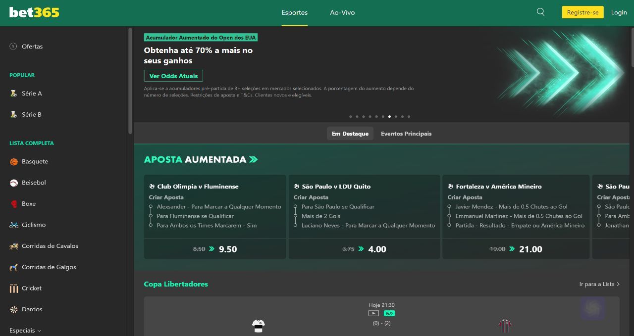 Bet365 homepage