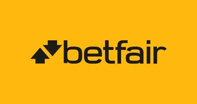 a black and yellow logo with the word betfair