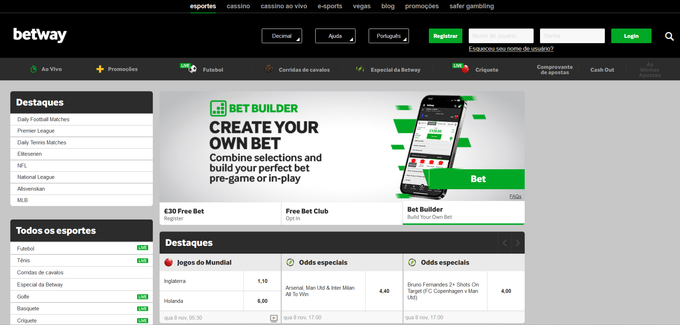 the betway website is displayed on a computer screen