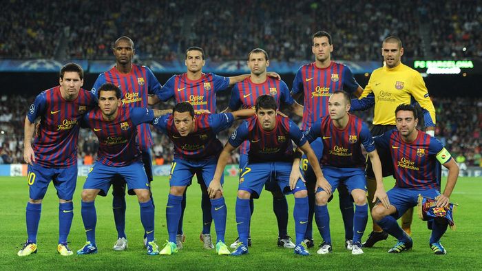 Jogadores do Barcelona.