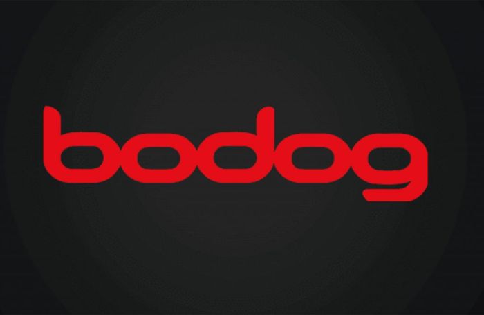 a black and red logo with the word boo on it