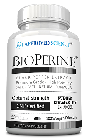 Stock image of a bottle of Bioperine dietary supplement