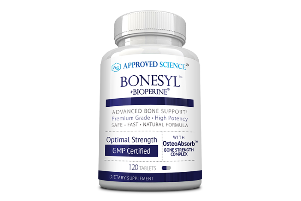 Stock image of a bottle of Bonesyl supplement