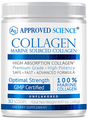 Stock image of a bottle of Collagen Powder dietary supplement