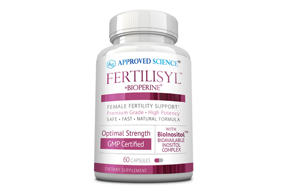 Stock image of a bottle of Fertilisyl supplement