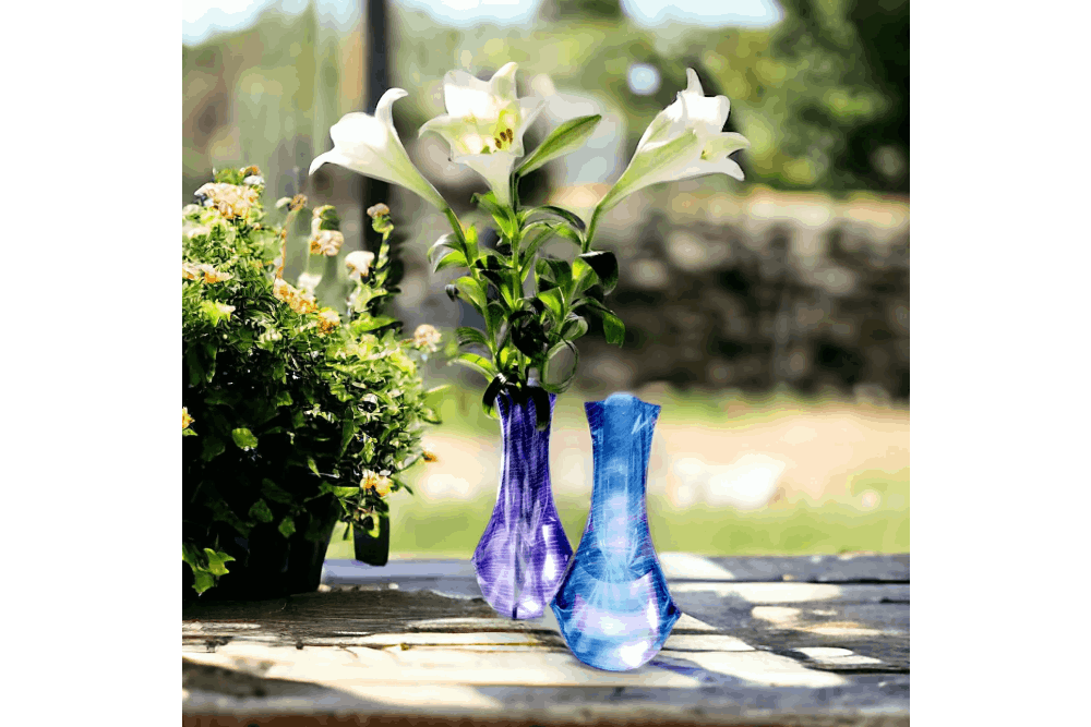 a couple of vases that are sitting on a table