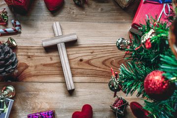 Christian cross to celebrate Jesus on Christmas