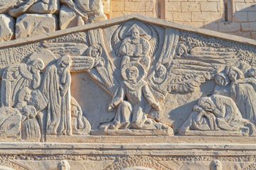 Sculpture depicting Moses and the 10 plagues of Egypt