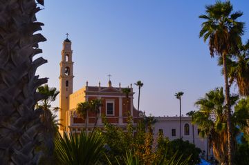 St Peter's Church with a blue sea in the background