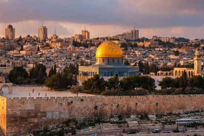 A view of the old city of jerusalem.