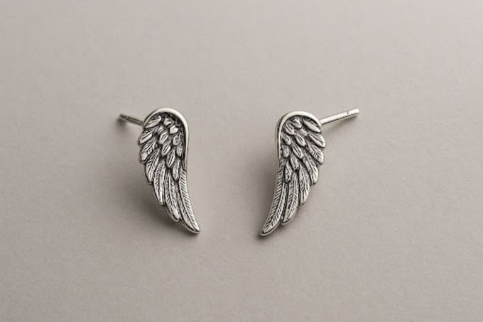 Angel wing earrings Christian jewelry for women.