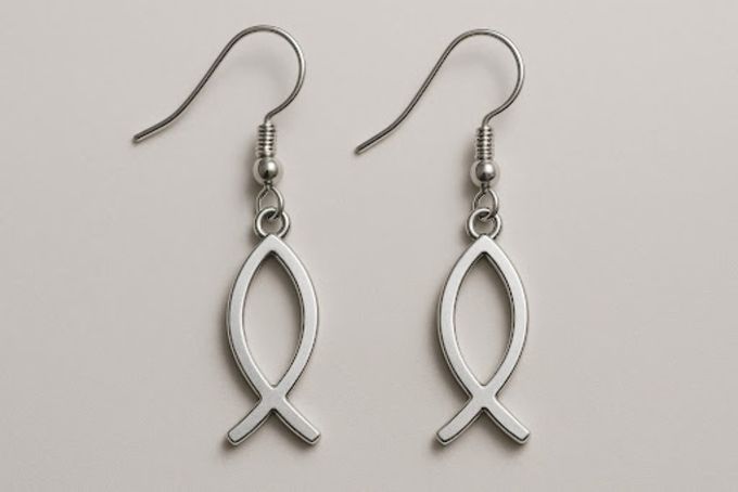 Fish earrings Christian jewelry for women.