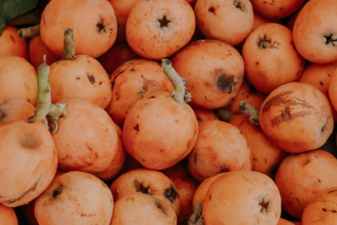 A close up of a bunch of loquats.
