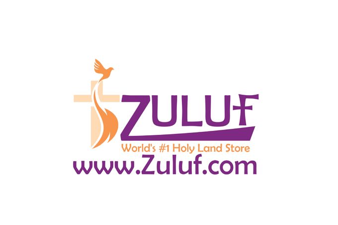 A logo of Zuluf online store for Christian gifts from the Holy Land.