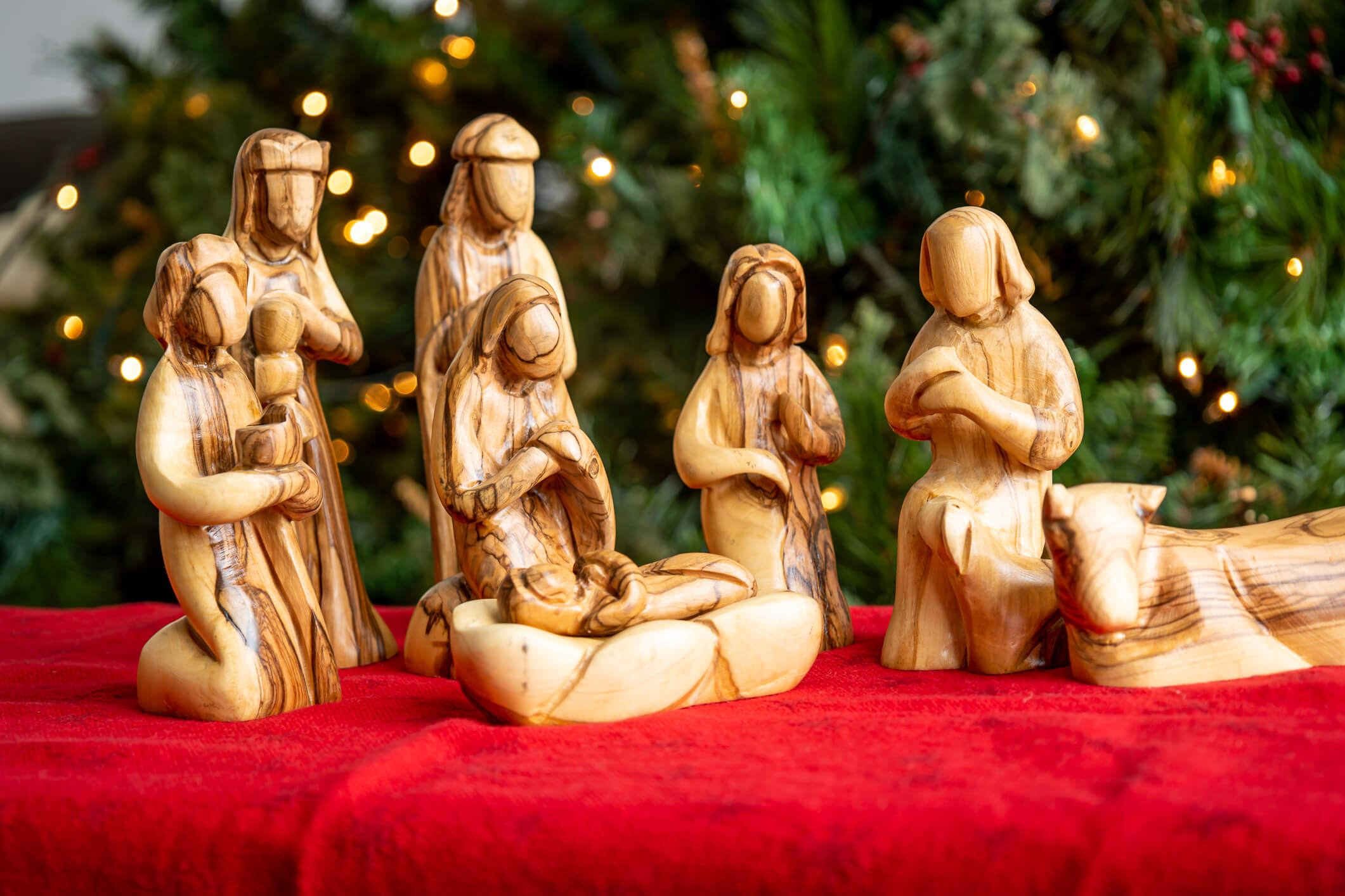 olive wood Israel nativity scene 