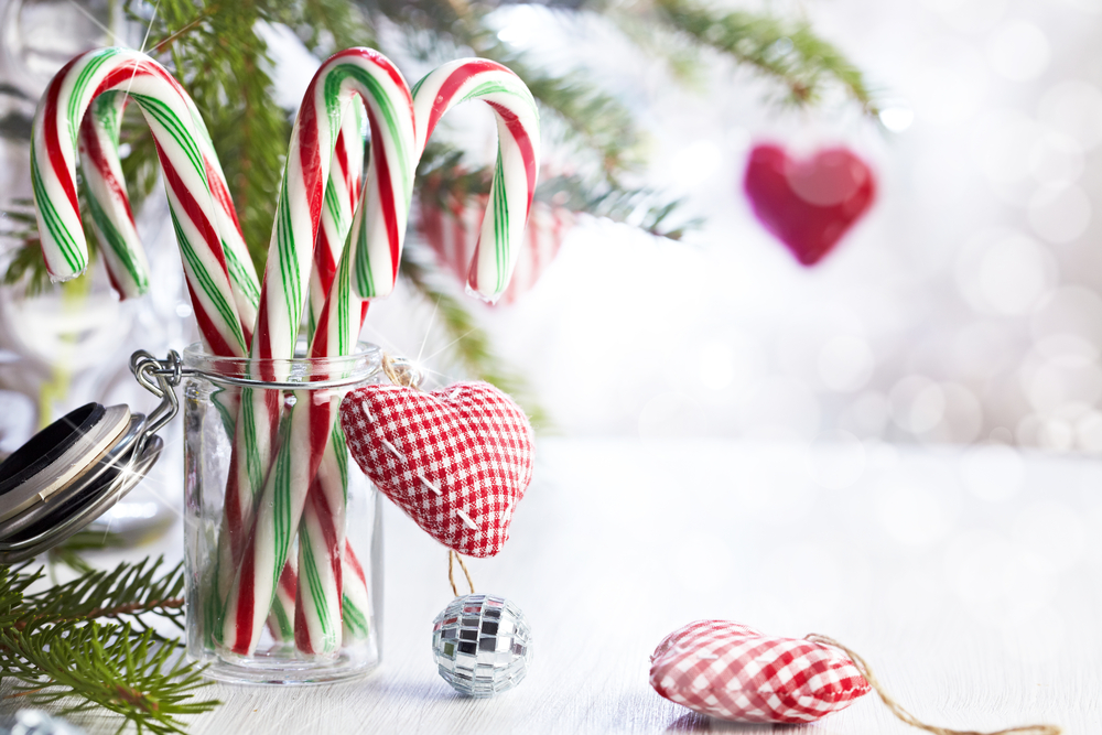 Candy canes in a jar