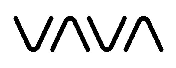 a black and white image of the Vava logo