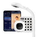 a baby monitor and a camera next to a phone
