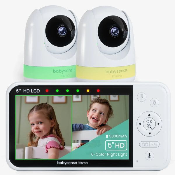 Babysense Prisma multi room baby monitor with two cameras for twins and toddlers