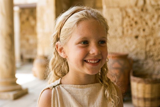 a little girl that is smiling for the camera