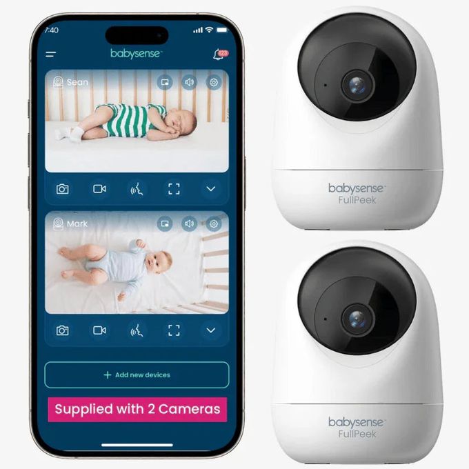 Babysense 3MP Wi-Fi baby monitor with auto tracking, optimized for 2.4 GHz apartments