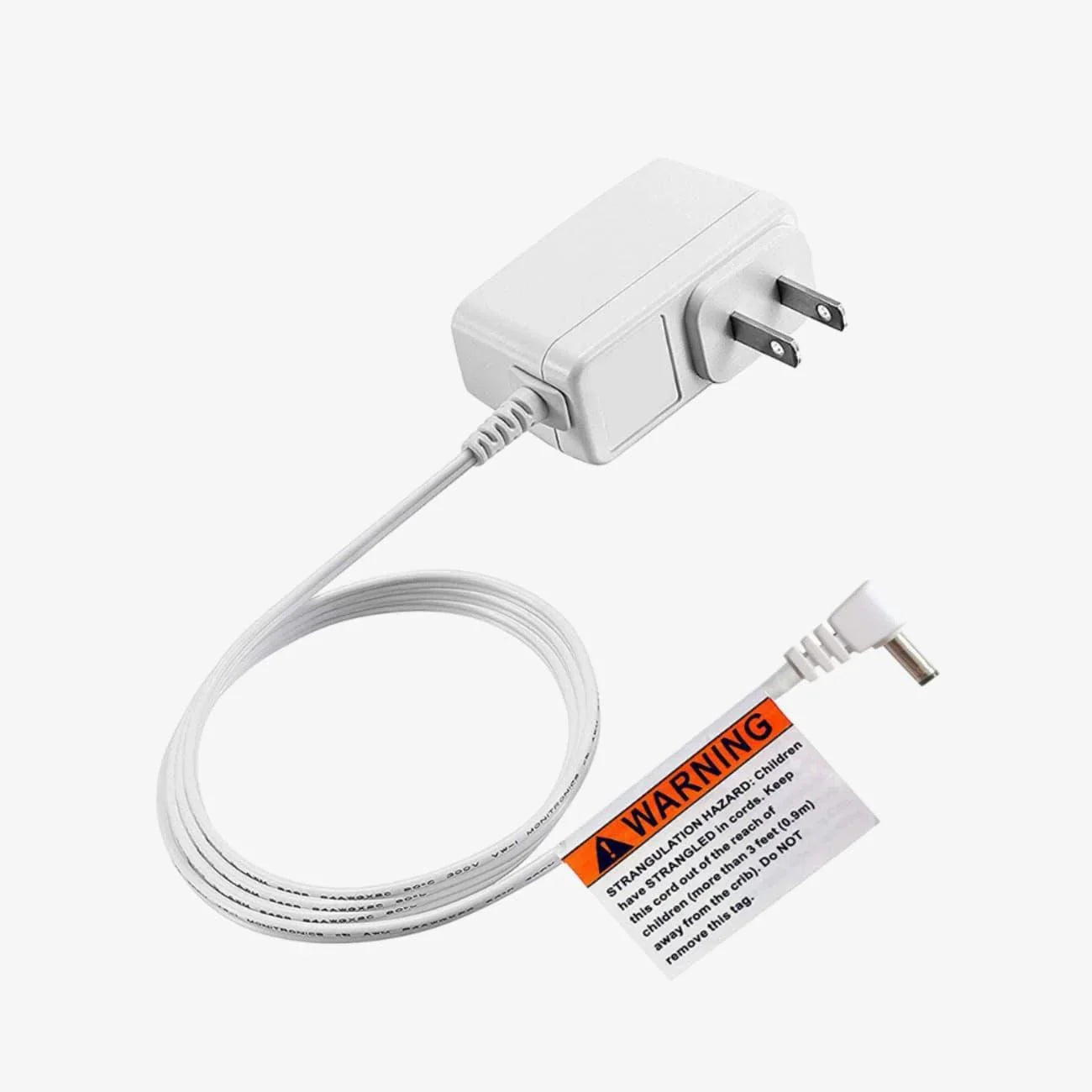 a white charger plugged into a wall charger