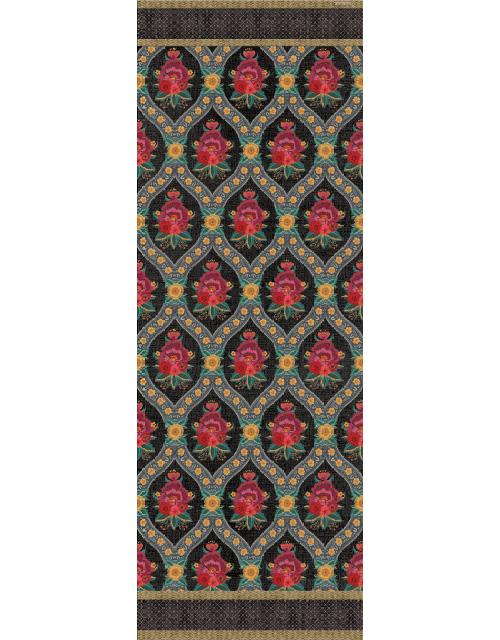 Floral patterned rug with rose patterns 