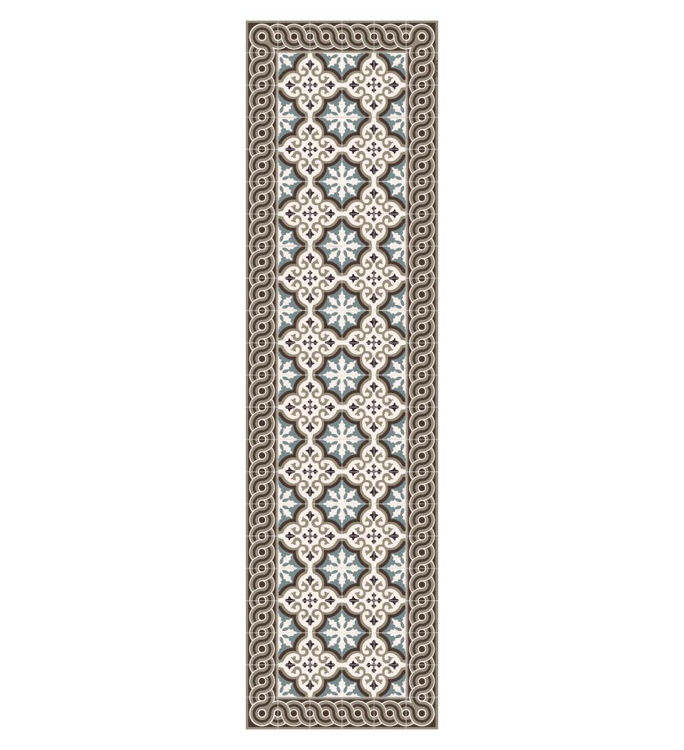 Stock image of a  black and white table runner with Tatami pattern 
