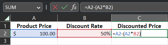 Remember to use a formula in the Discounted Price column.