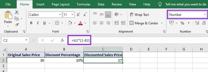 Discounted Sales Price Formula
