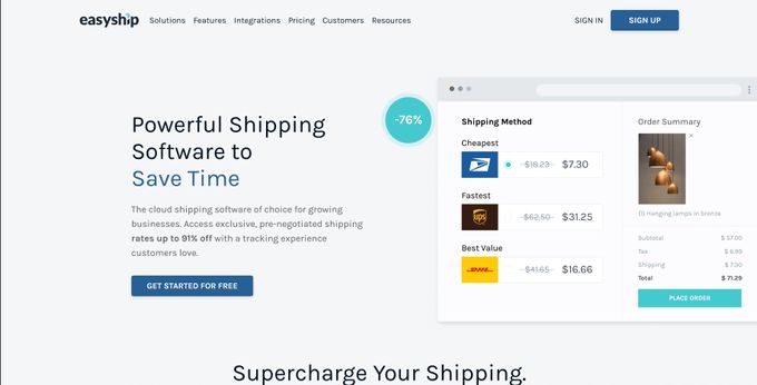 EasyShip: Most Flexible Shipping Pricing