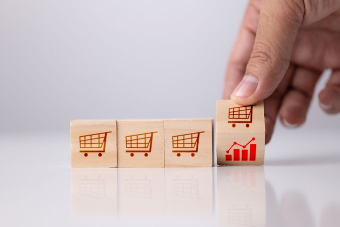 Blocks with trolleys that become profit increases as you turn them over