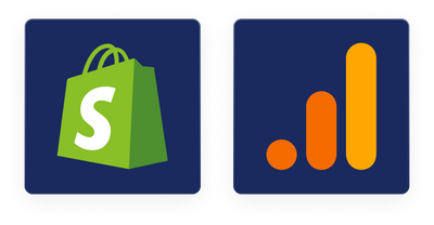 Logos of Shopify and Google Analytics