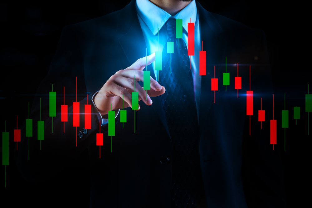 Stock market exchange candlestick chart graph closeup, macro, Day trading  concept. candle sticks on screen up close, technical analysis business  abstract blur bg, forex wide background texture iPhone Case by  CleverArtsMedia -