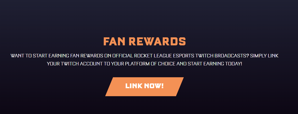 Screenshot of Rocket League Twitch fan rewards button