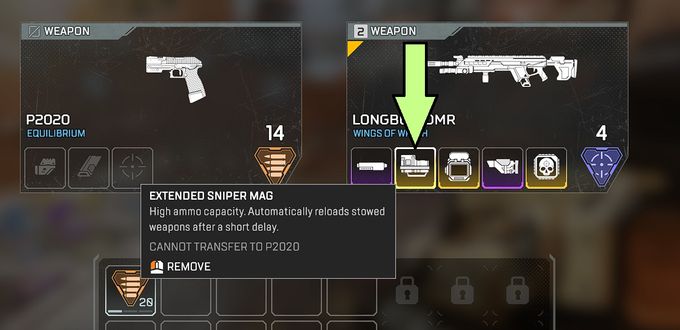 Screenshot of the gold sniper magazine in Apex Legends
