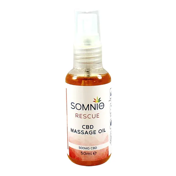 A bottle of cbd massage oil on a