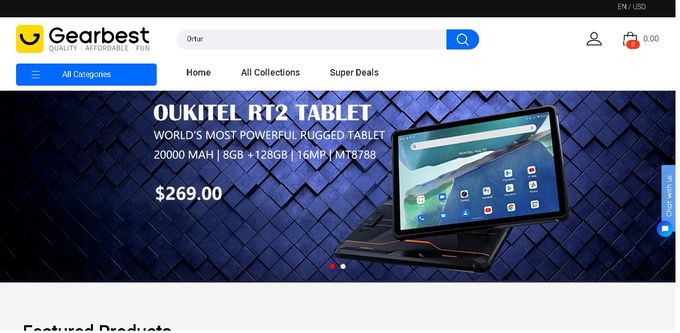 Gearbest home page