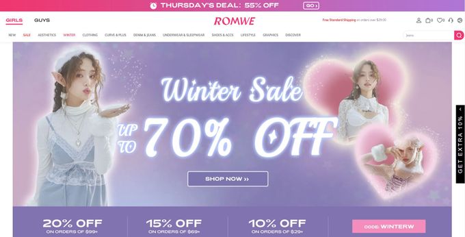 ROMWE website