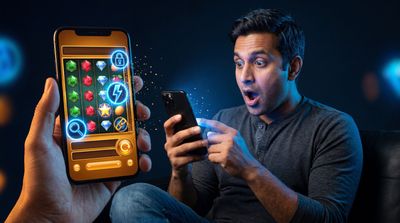 a man holding a smart phone in his hands