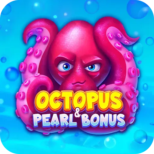 octopus and pearl's logo on a blue background