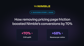 How a pricing page overhaul yielded +70% CVR lift for Nimble